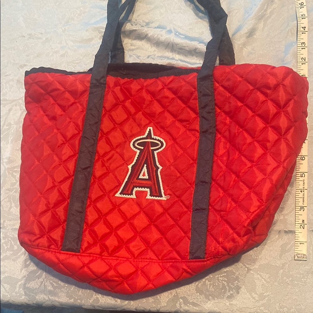 Angel Red Quilted Tote Bag